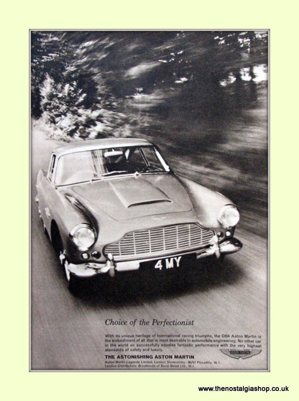 Aston Martin DB4 Original Advert 1962 (ref AD6692)