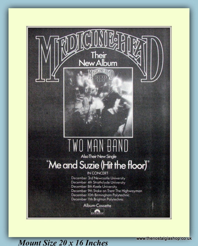 Medicine Head Two Man Band Original Advert 1976 (ref AD9294)