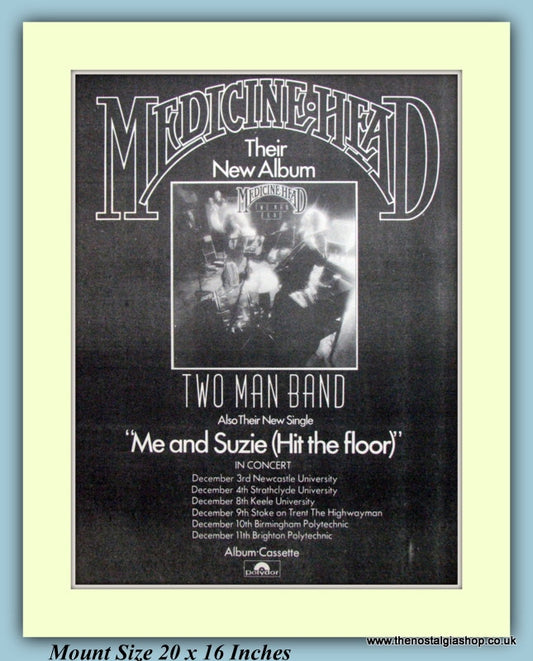 Medicine Head Two Man Band Original Advert 1976 (ref AD9294)