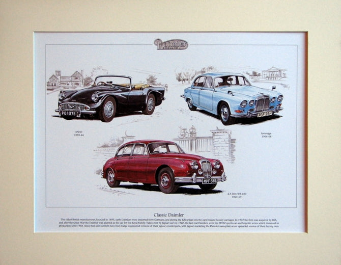 Daimler Classic Cars  Mounted Print