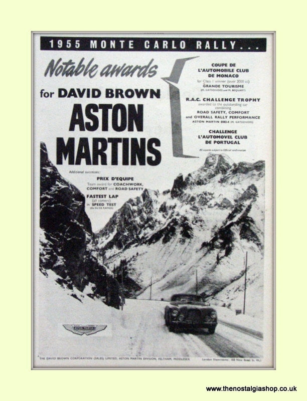 Aston Martin Monte Carlo Rally Original Advert 1955 (ref AD6755)
