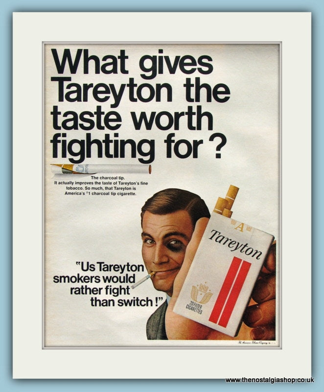 Tareyton Cigarettes Original Advert 1967 (ref AD8214)
