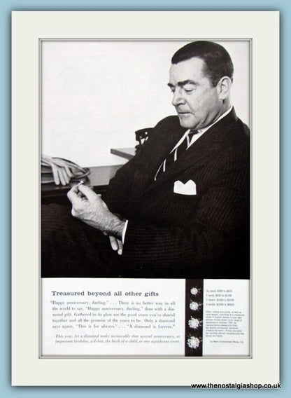 De Beers Diamonds Jewellery Set Of 4 Original Adverts 1958 (ref AD6180)