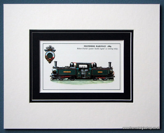 Festiniog Railway 'Double Engine' Mounted Print (ref SP14)