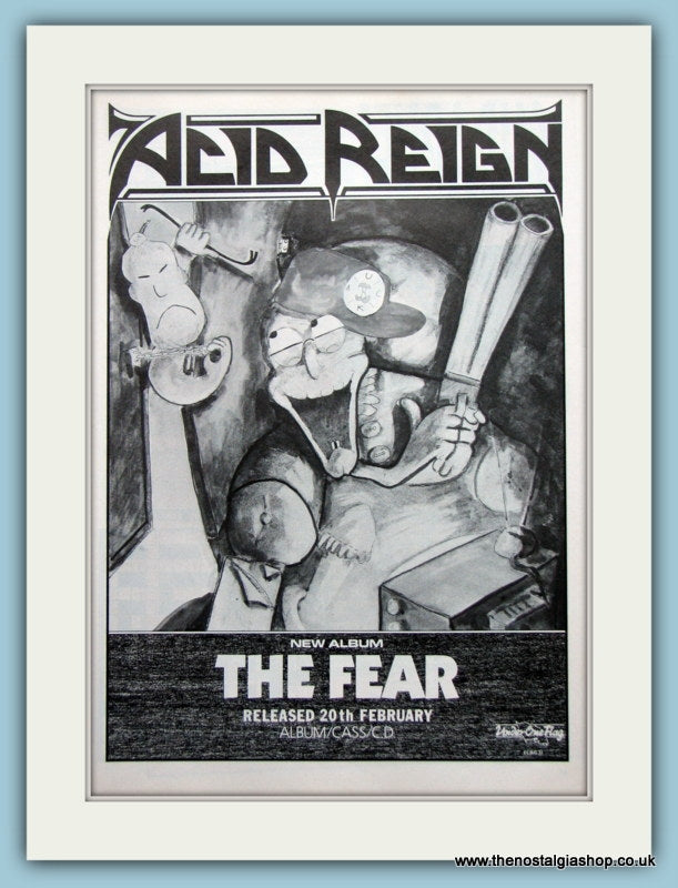 Acid Reign The Fear 1989 Original Advert (ref AD3175)
