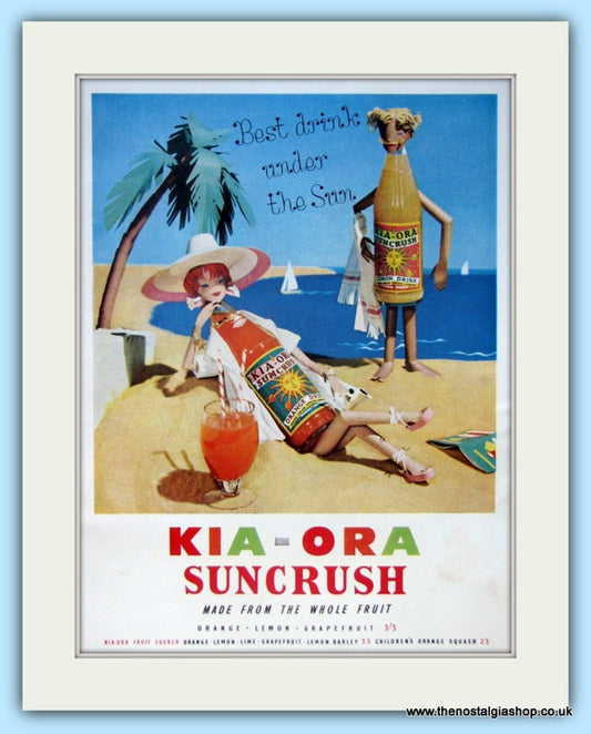 KIA-ORA Suncrush. Original Advert 1957 (ref AD 4824)