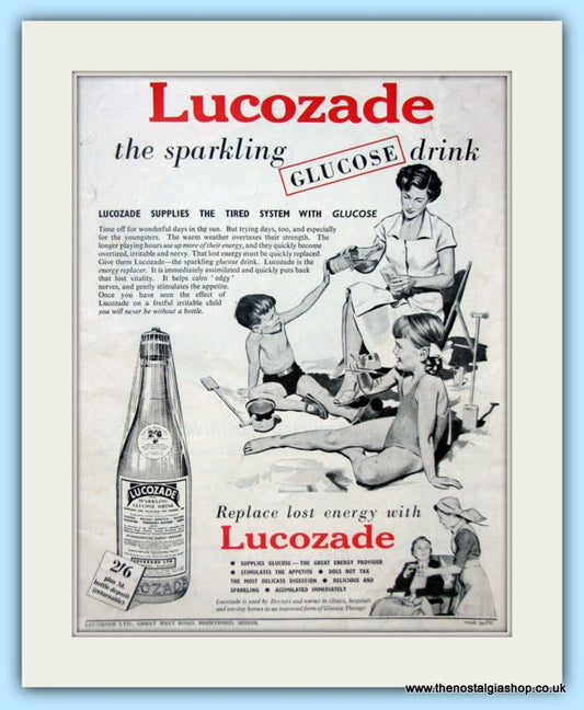 Lucozade Set of 2 Original Adverts 1950s (ref AD4833)
