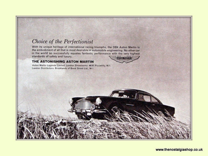 Aston Martin DB 4 Original Advert 1962 (ref AD6769)