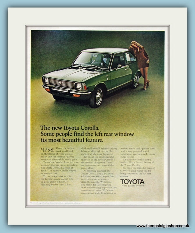 Toyota Corolla Original Advert 1970 (ref AD8305)