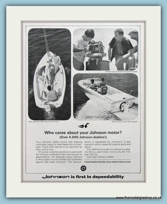 Johnson Outboard Motor Original Advert 1964 (ref AD2332)