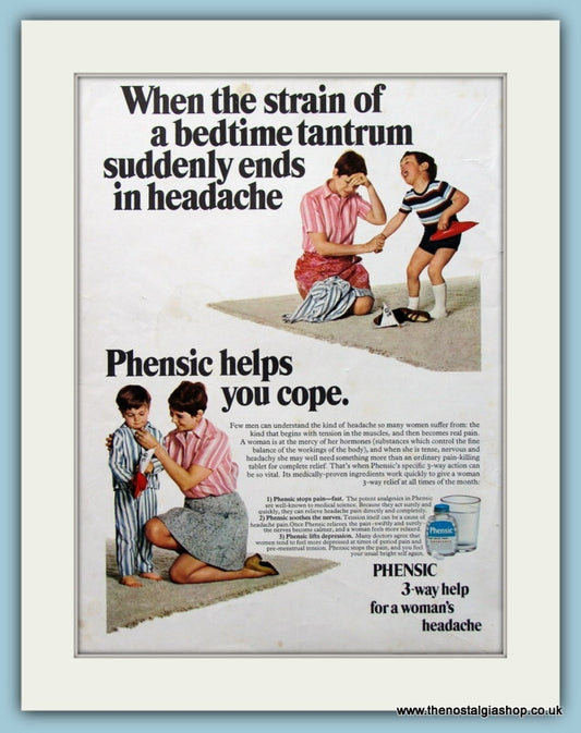 Phensic Headache Tablets Original Advert 1968 (ref AD4584)