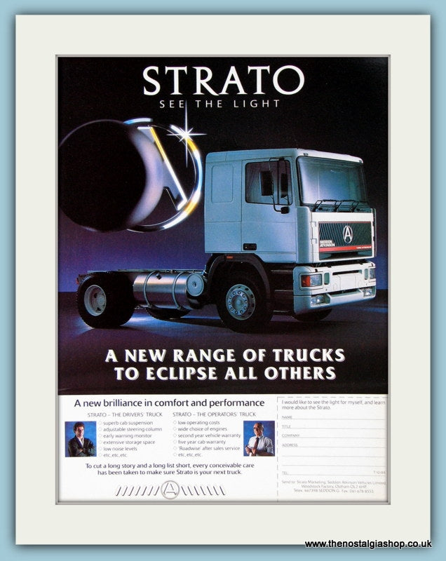 Strato Trucks Original Advert 1988 (ref AD2941)