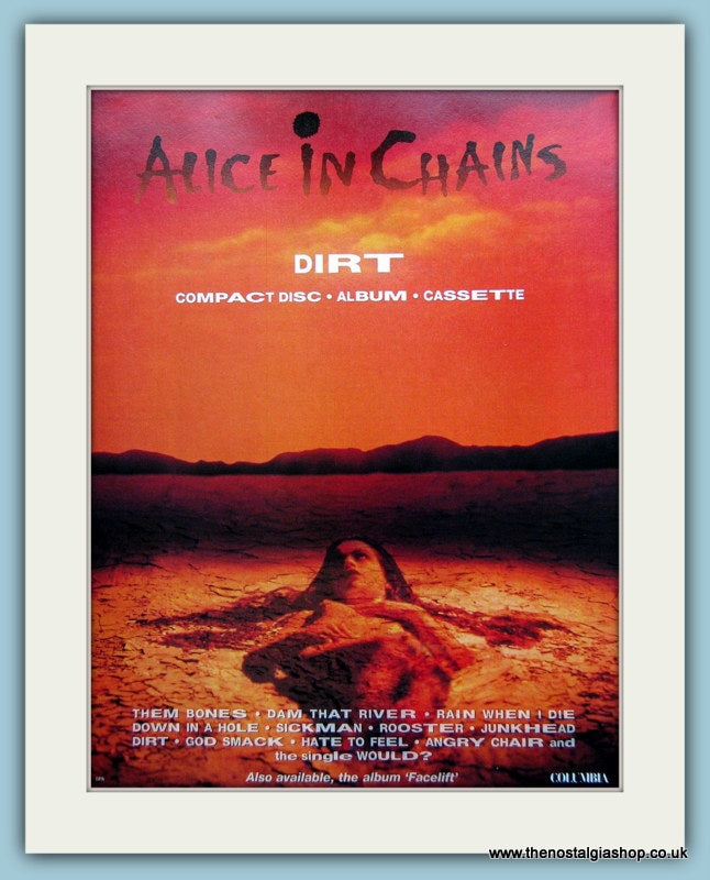 Alice in Chains Dirt Original Advert 1993 (ref AD3097)