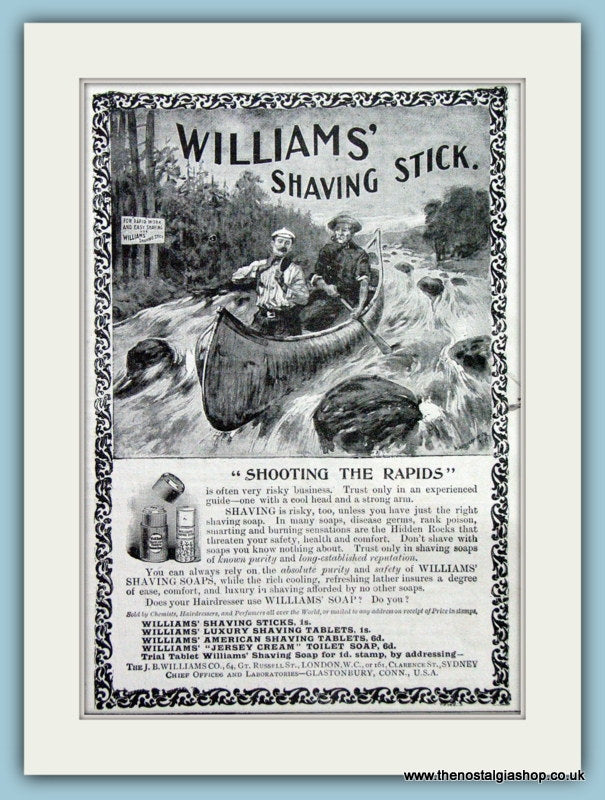 Williams' Shaving Stick. Original Advert 1899 (ref AD6022)