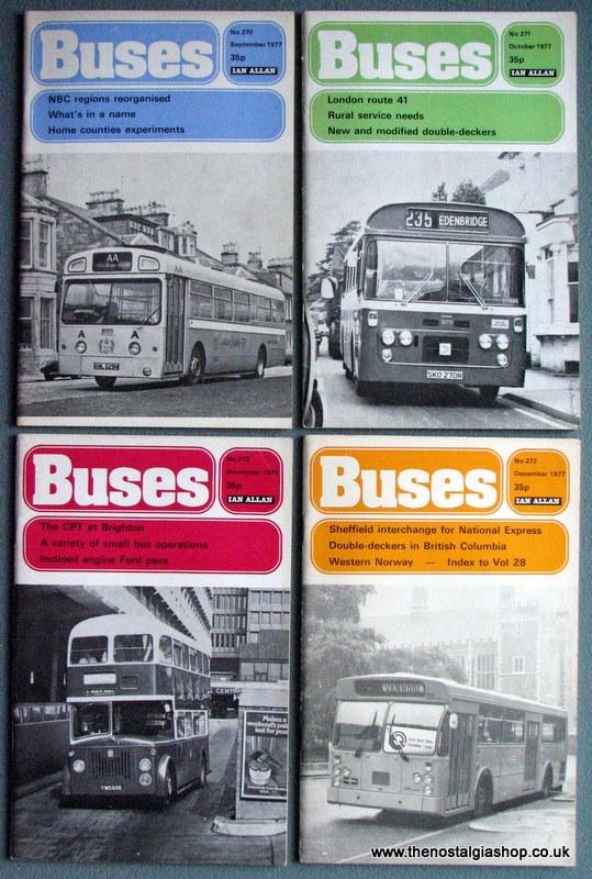 Buses Magazine 1977 Full Year 12 Issues.