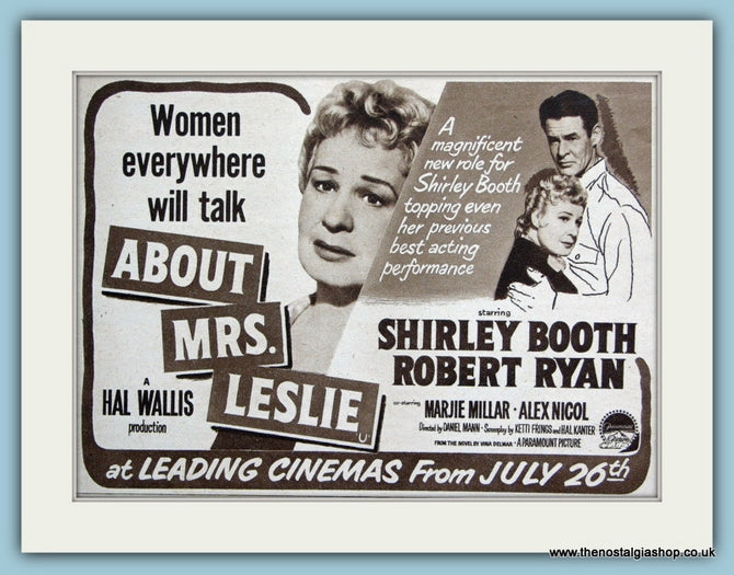 About Mrs Leslie 1954 Original Film Advert (ref AD3331)