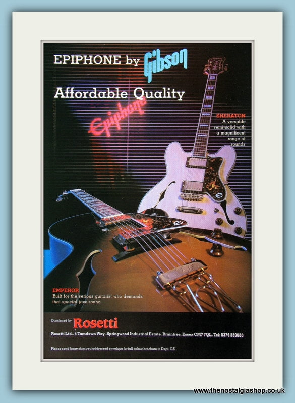 Rosetti Guitars. Original Advert 1990 (ref AD2203)