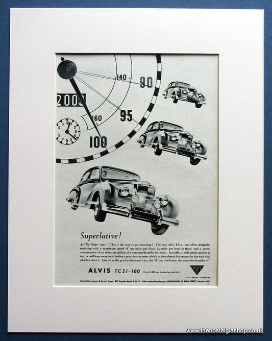 Alvis TC 21/100 1954 Original Advert (ref AD1467)