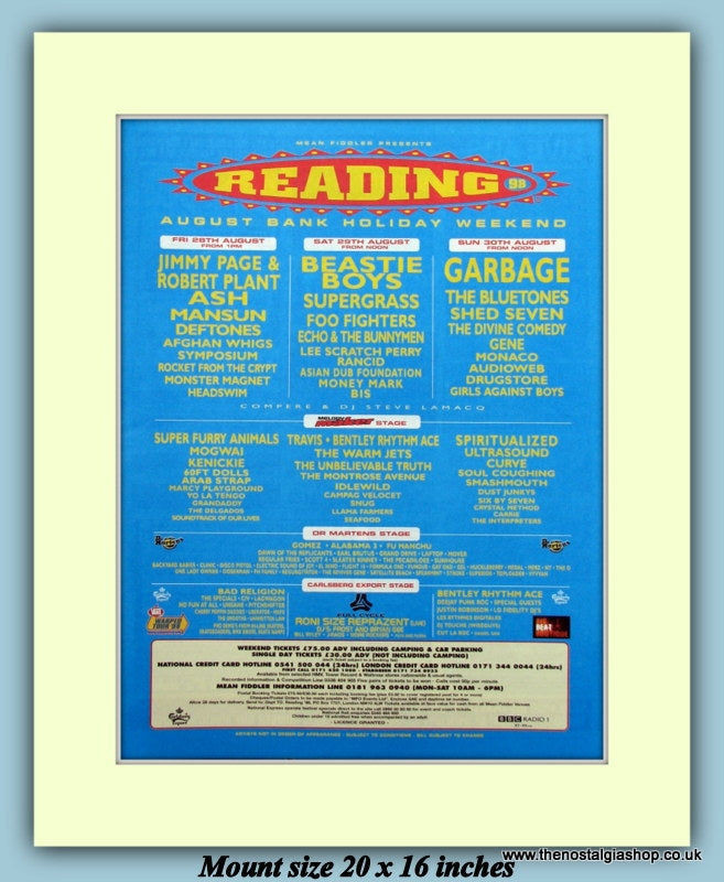 Reading Festival 1998. Original Advert. (ref AD9000)