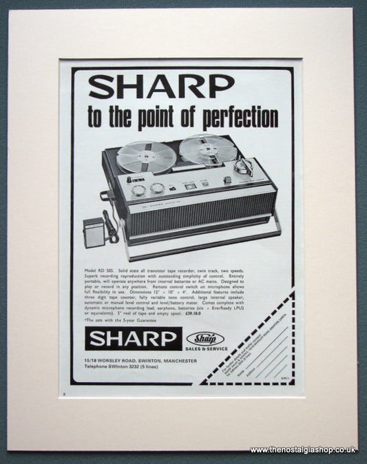 Sharp Tape Recorder 1968 Original Advert (ref AD1086)