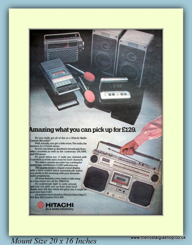 Hitachi Radio Cassette Recorder Original Advert 1981 (ref AD9148)