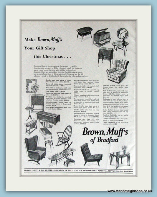 Brown, Muff's Of Bradford Furniture Original Advert 1964 (ref AD3829)