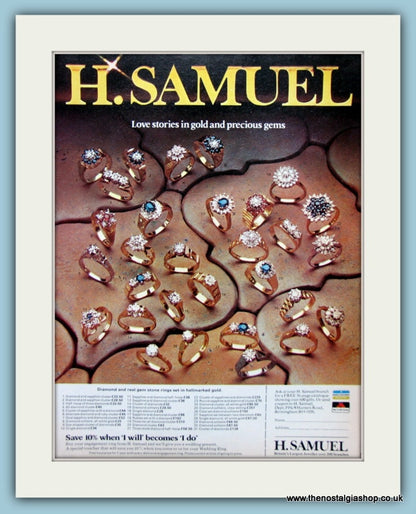 H.Samuel Jewellers Set Of 2 Original Adverts 1967 & 1976 (ref AD6255)