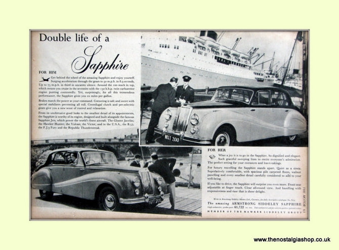 Armstrong Siddeley Sapphire Original Advert 1954 (ref AD6680)