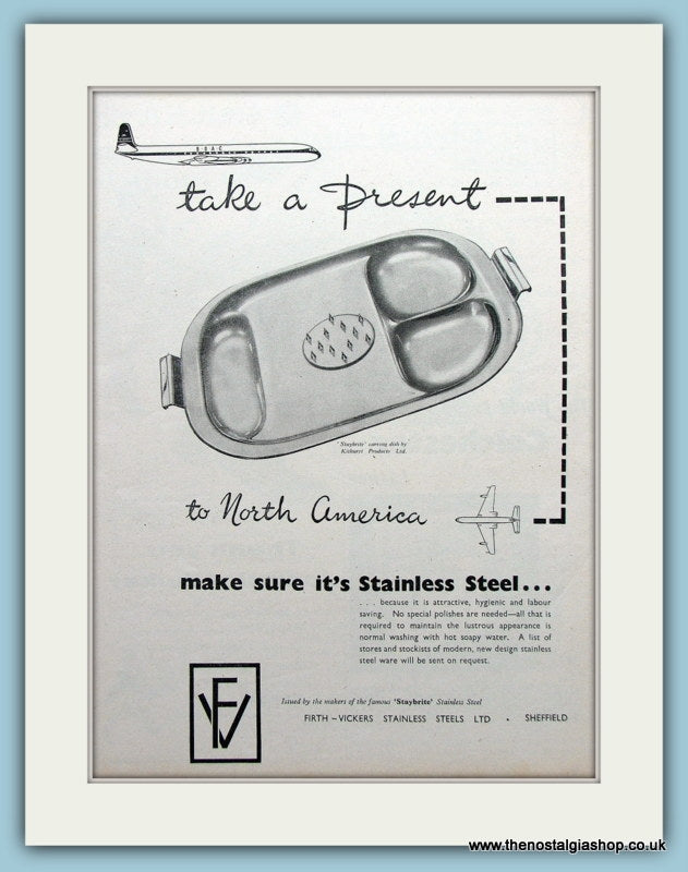 Firth Vickers Stainless Steel Original Advert 1959 (ref AD3691)