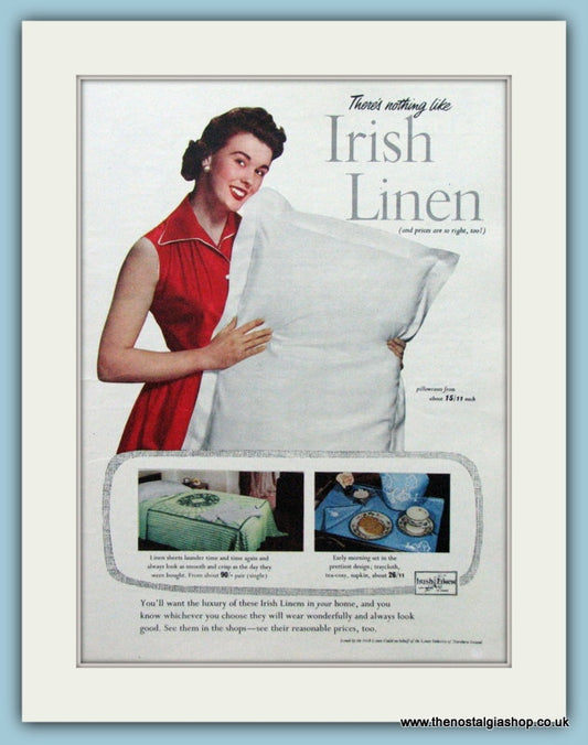Irish Linen Original Advert 1955 (ref AD4296)