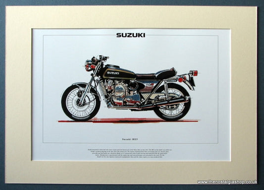 Suzuki RE5 Mounted Motorcycle Print (ref PR3024)