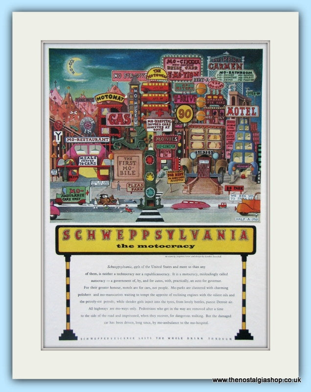 Schweppsylvania Drink Original Advert 1955 (ref AD5017)