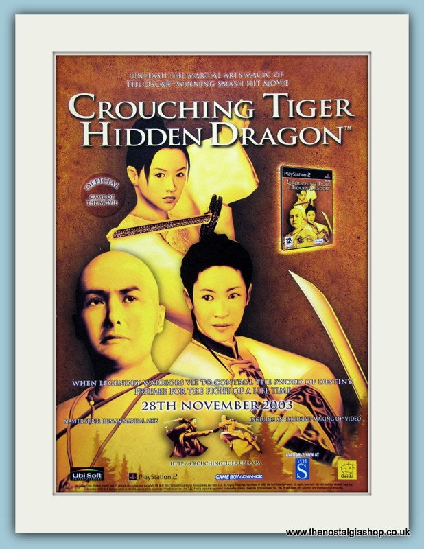 Crouching Tiger Hidden Dragon Computer Game Original Advert 2003 (ref AD3971)