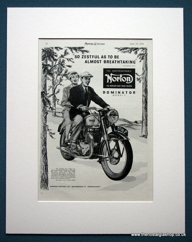Norton Dominator Model 7. Original advert 1954 (ref AD1298)