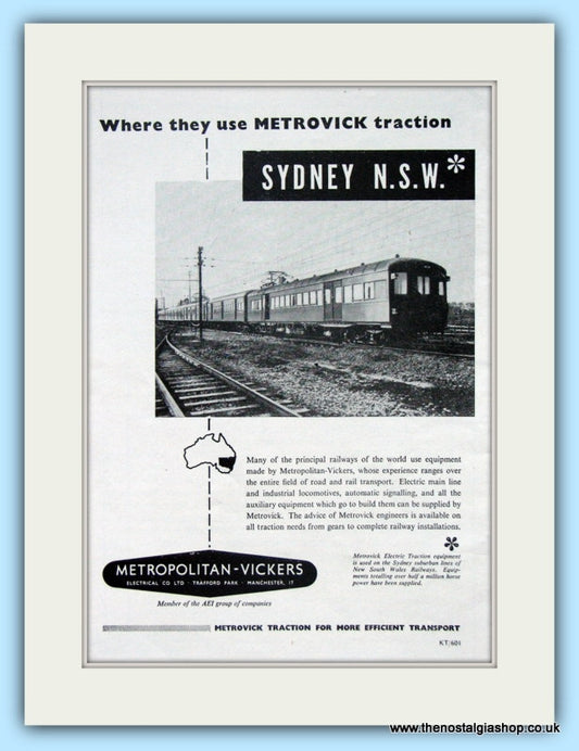 Metropolitan-Vickers Equipment Sydney N.S.W Original Advert 1957 (ref AD6518)