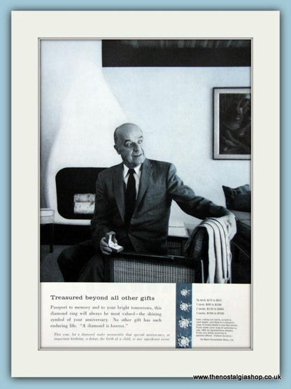 De Beers Diamonds Set Of 4 Original Adverts 1958, 1959 & 1961 (ref AD6181