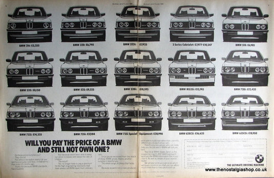 BMW Showing Range Of Cars 1981 Original Advert (ref AD1650)