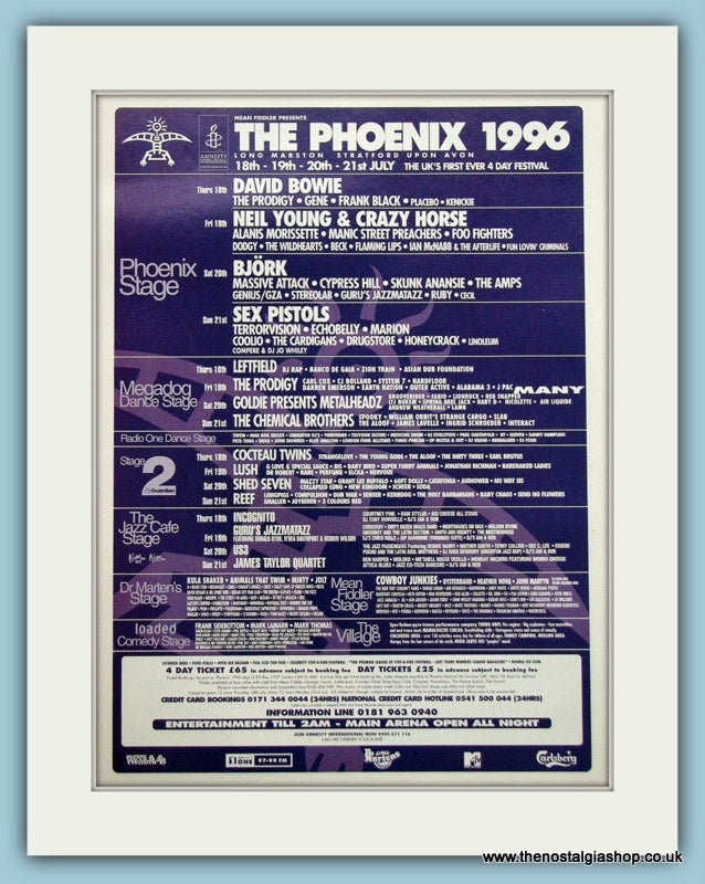 Phoenix 96 The Phoenix Festival Advert 1996 July (ref AD3352) – The Nostalgia Shop