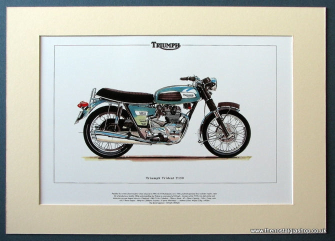 Triumph Trident T150. Mounted Motorcycle Print (ref PR3014)