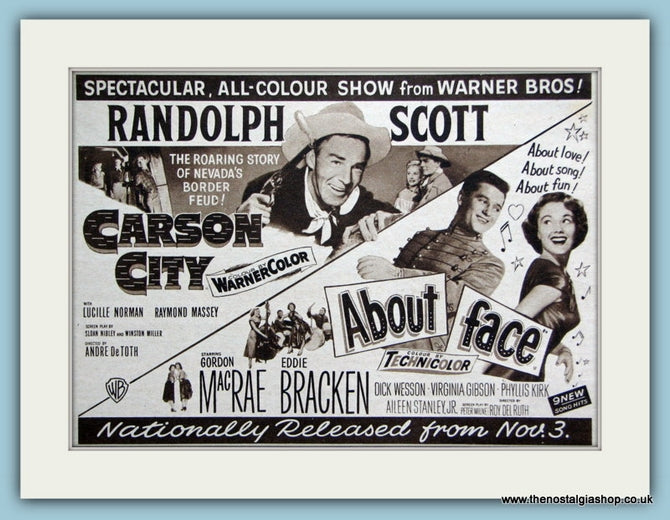 Carson City starring Randolph Scott, 1952 Original Advert (ref AD3204)