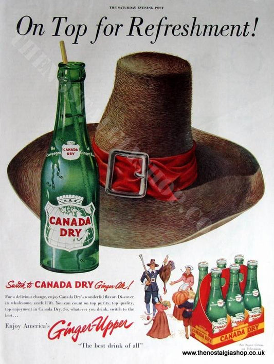 Canada Dry Ginger Ale Original Advert 1951 (ref AD4016)