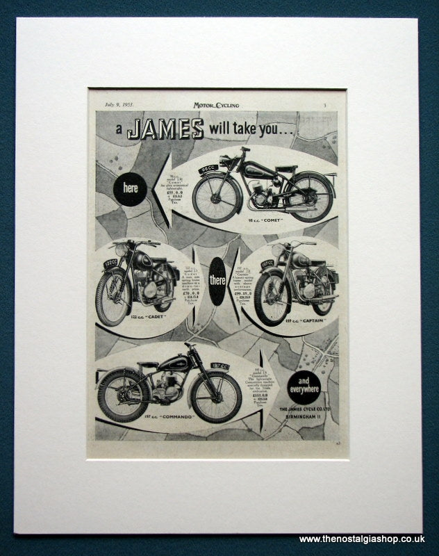 James Motorcycle range 1953. Original advert (ref AD1255)
