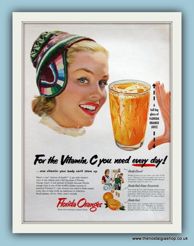 Florida Oranges. Original Advert 1953 (ref AD8153)