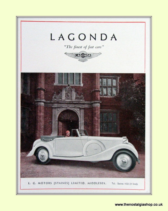 Lagonda Original Advert 1936 (ref AD6730)