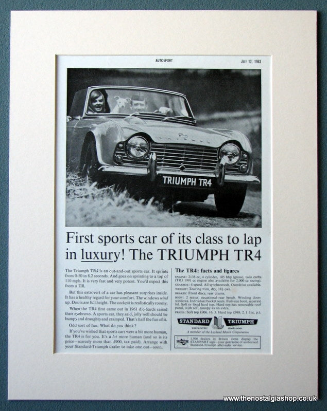 Triumph TR4 1963 Original Advert (ref AD1240)
