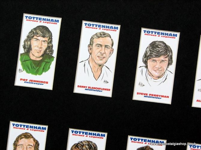 Tottenham Hotspur. Spurs Heroes and Legends. Mounted Football Card Set.