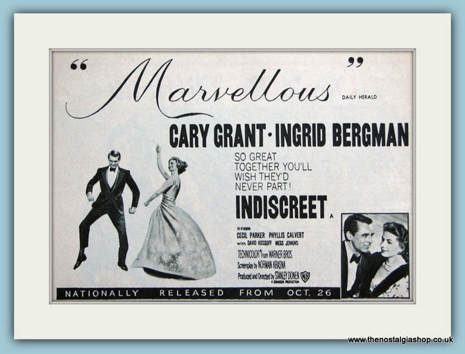 Indiscreet, 1958 Original Advert starring Cary Grant (ref AD3194)
