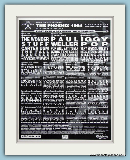 The Phoenix Festival Advert 1994 Stratford-Upon-Avon (ref AD3350)
