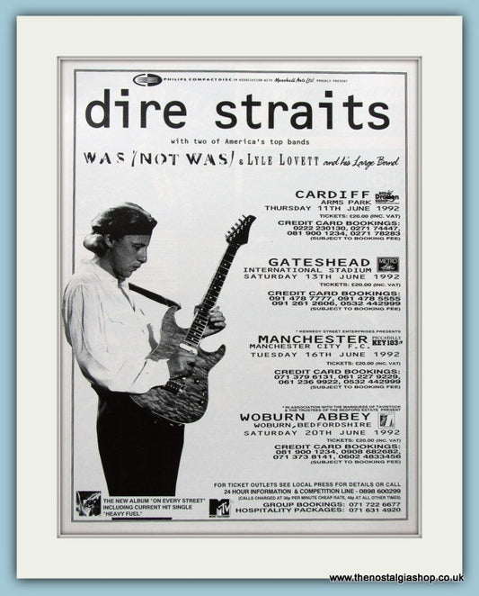Dire Straits Was Not Was 1992 Original Advert (ref AD4435)