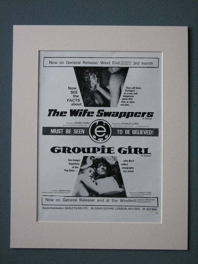 The Wife Swappers/Groupie Girl Double Advert 1970 (refAD519)